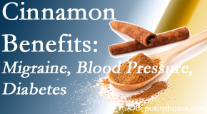 Poulin Chiropractic of Herndon and Ashburn presents research on the benefits of cinnamon for migraine, diabetes and blood pressure.
