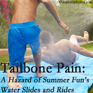 Poulin Chiropractic of Herndon and Ashburn offers chiropractic manipulation to ease tailbone pain after a Ashburn water ride or water slide injury to the coccyx.