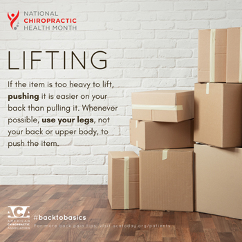 Poulin Chiropractic of Herndon and Ashburn advises lifting with your legs.