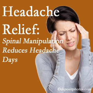 Ashburn chiropractic care at Poulin Chiropractic of Herndon and Ashburn may reduce headache days each month.