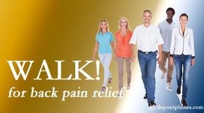 Poulin Chiropractic of Herndon and Ashburn urges Ashburn back pain sufferers to walk to lessen back pain and related pain.