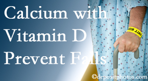 Calcium and vitamin D supplementation may be recommended to Ashburn and Herndon chiropractic patients who are at risk of falling.