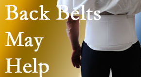 Ashburn back pain sufferers using back support belts are supported and reminded to move carefully while healing.