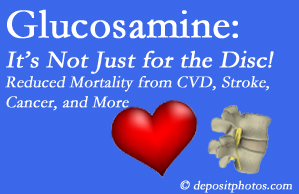 Ashburn and Herndon health benefits from glucosamine utilization include reduced overall early mortality and mortality from cardiovascular issues.
