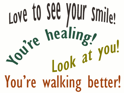 Use positive words to support your Ashburn and Herndon loved one as he/she gets chiropractic care for relief.